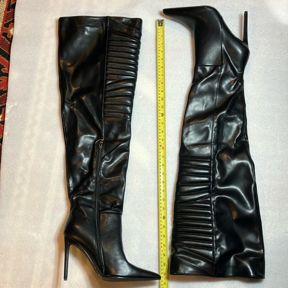 Biker moto stiletto thigh high otk boots. New.